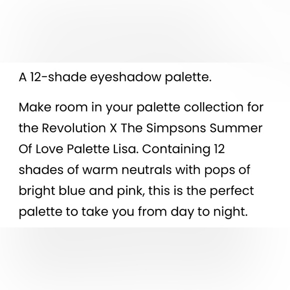 The Simpsons Summer Of Love Revolution Lisa Makeup Palette 12 Shades Eyeshadow - Picture 5 of 10